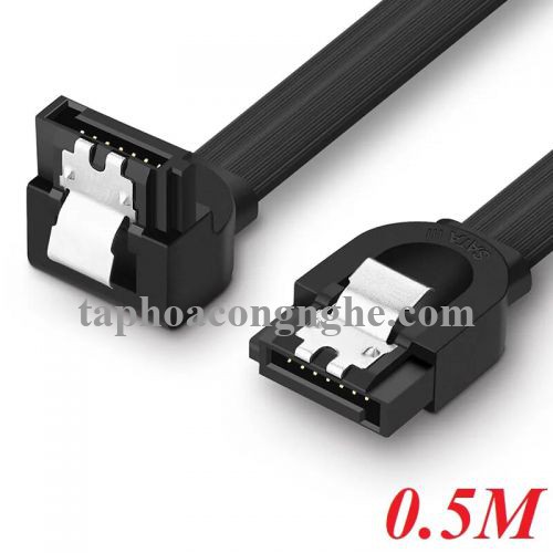 Ugreen 30797 0.5M màu Đen Cáp truyền dữ liệu SATA 3.0 đầu gập 90 độ cao cấp US217 30030797